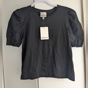 Industry Puff-Sleeve Black Top (NWT) (S)